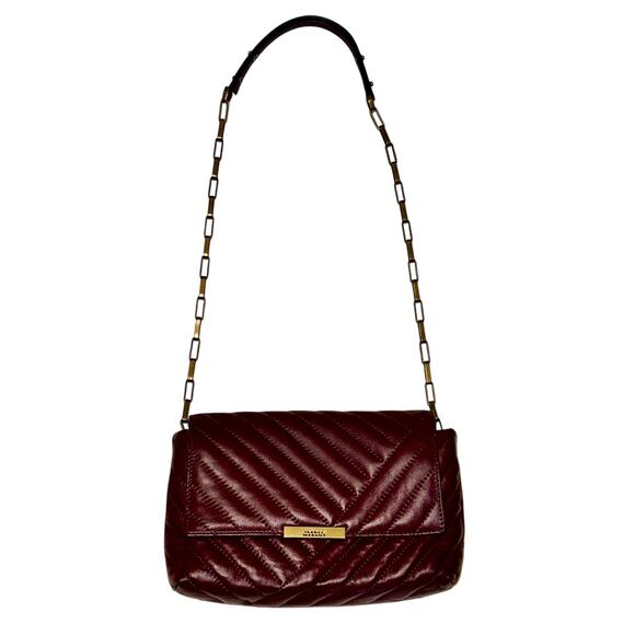 Isabel Marant Merine Leather Crossbody Bag ~ Burgundy - Picture 3 of 8